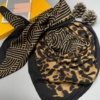 روسری پلنگی پاییزه با طرح فرفورژه کد N-597