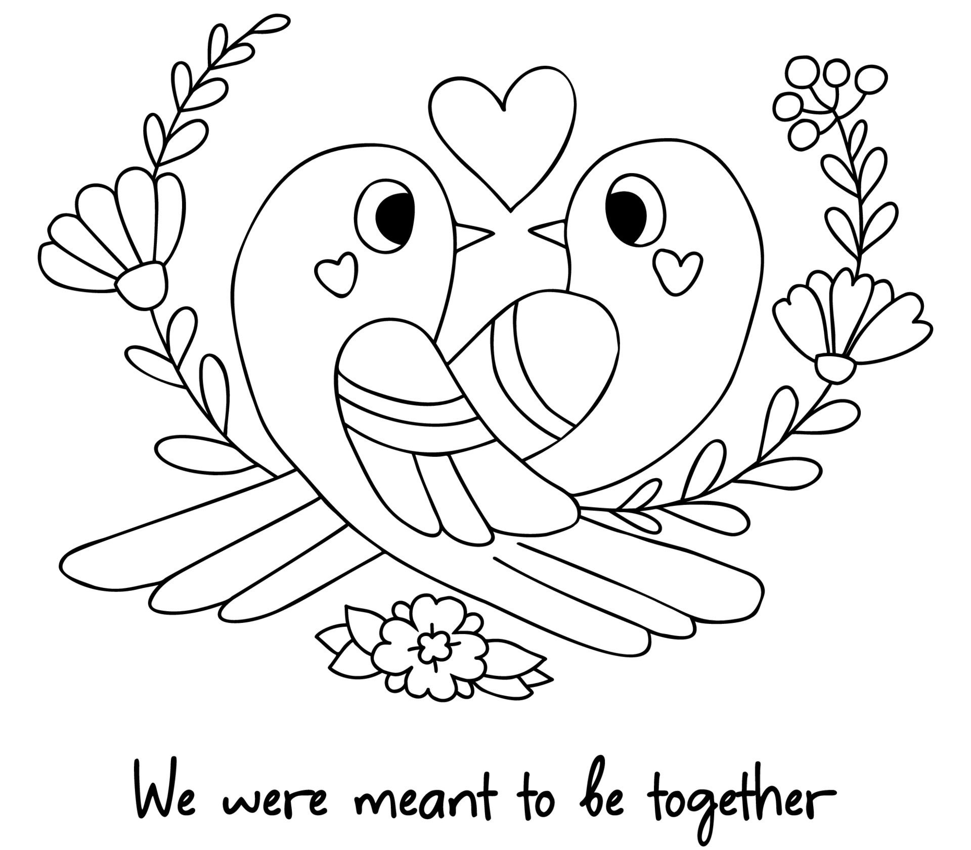 طرح خام گلدوزی دو پرنده و یک قلب