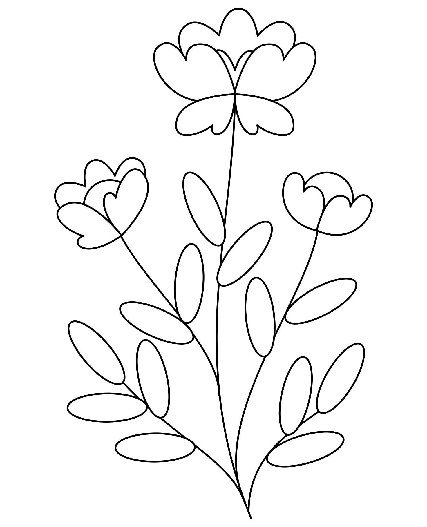 الگوی خام گلدوزی با دست گل سه شاخه