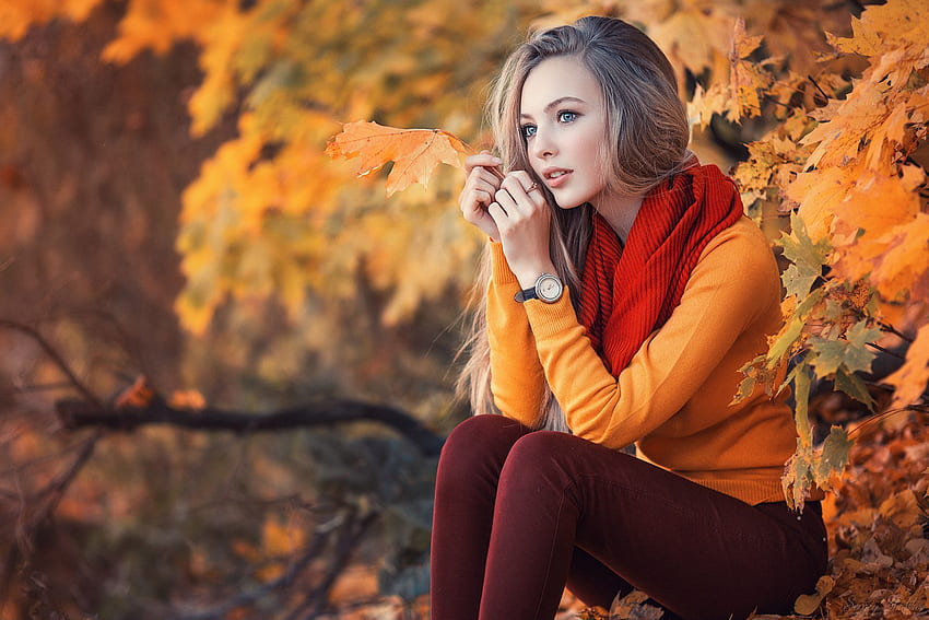 رنگ پاییزی لباس زنانه پرتقالی
